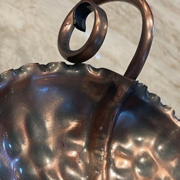 Vintage Gregorian Copper solid copper leaf shaped tr - Picture 9 of 10